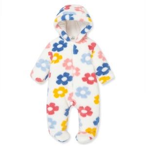 Fuzzy Flower Hooded Footie (Baby)